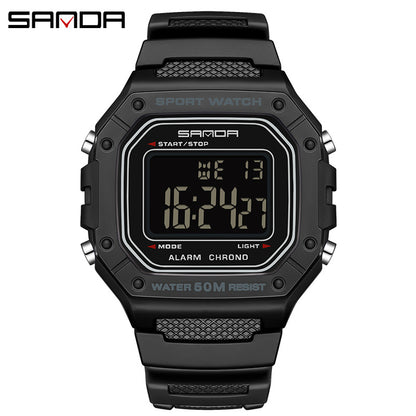 A version of swimming waterproof youth electronic watch simple alarm clock single display small square men and women, student wrist