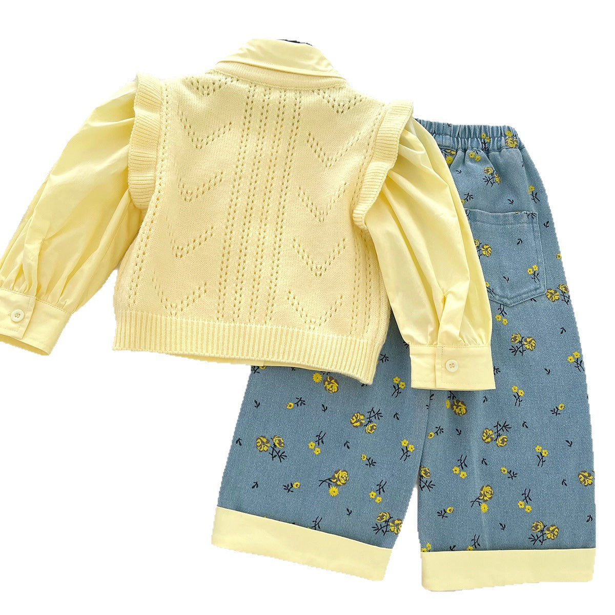 A three-piece set of children's jeans
