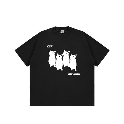 A short-sleeved printed T-shirt