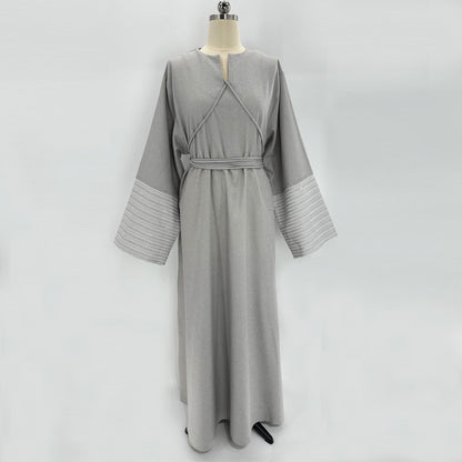 Hot-selling new Middle Eastern Muslim clothing elegant embroidered dress Dubai robe - Mixbatch