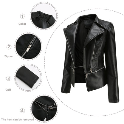A women's leather jacket