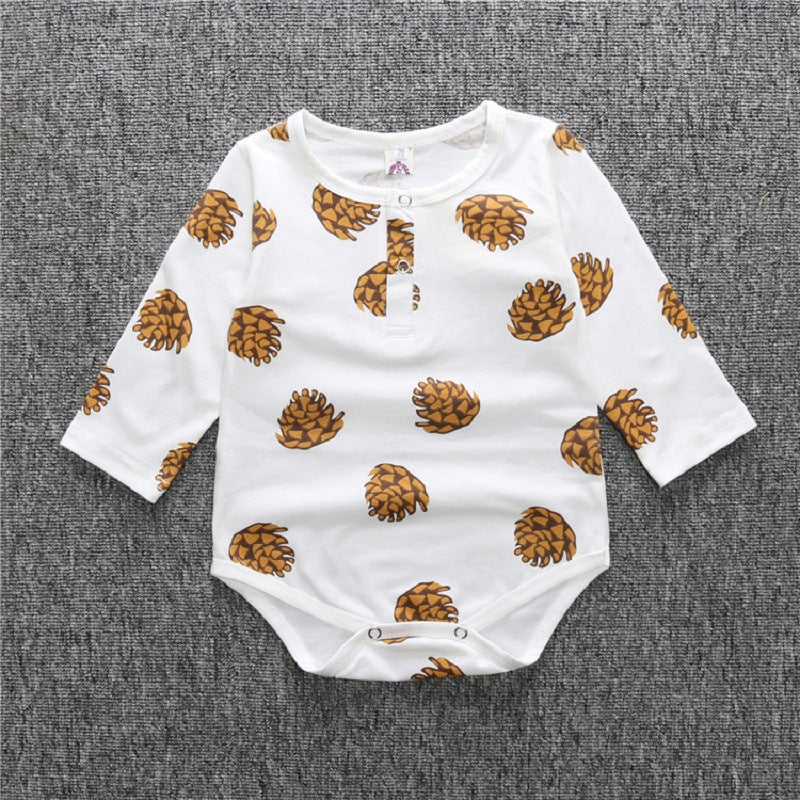 A collection of INS foreign trade children's clothing, men's and women's baby jumpsuit, one piece long sleeved shirt, baby cartoon printed jumpsuit - Mixbatch