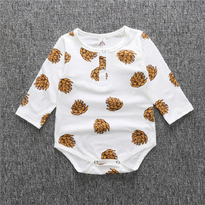 A collection of INS foreign trade children's clothing, men's and women's baby jumpsuit, one piece long sleeved shirt, baby cartoon printed jumpsuit - Mixbatch