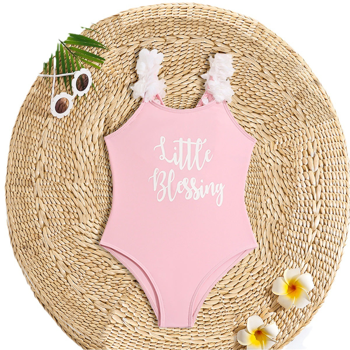 A Offset Letter Cross Back Staple Swimsuit - Mixbatch