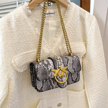 A Snakeskin pattern bird swallow women's bag Cross-border foreign trade European and American fashion women's bag