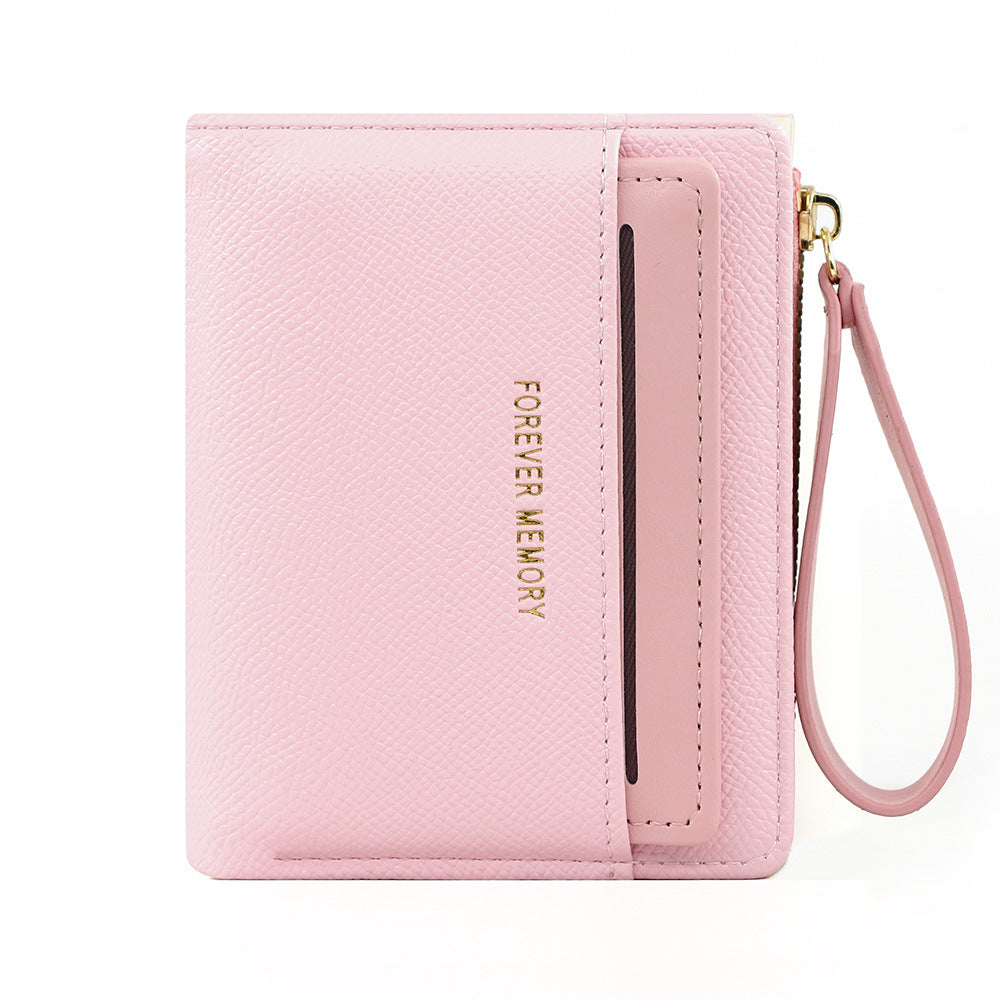 A new women's wallet short solid color card bag women's high-end cross-border zipper change bag source manufacturer