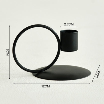 A new wrought iron U-shaped double-ended metal candle holder, dining table, candle ware, Nordic simple light luxury decorative ornament