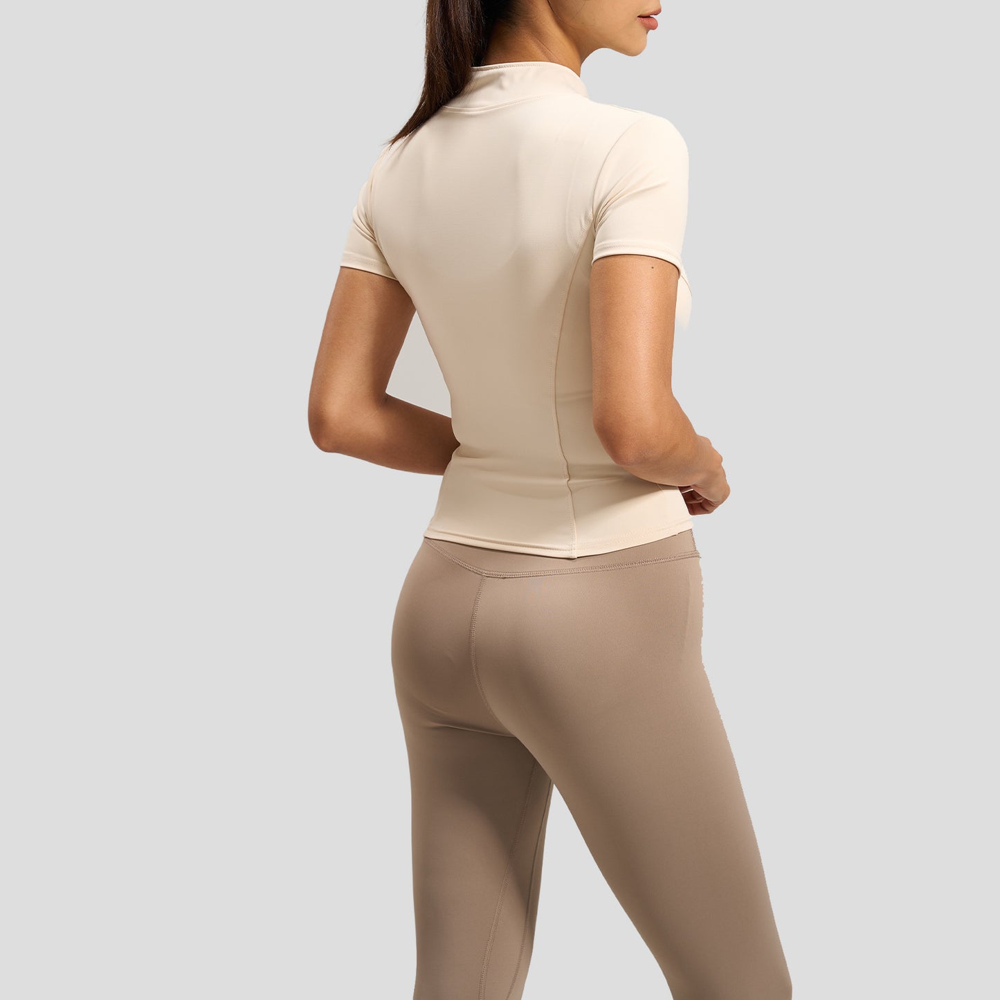 A High elastic yoga suit Naked stand-up collar jacket Fitness suit Sports suit Women