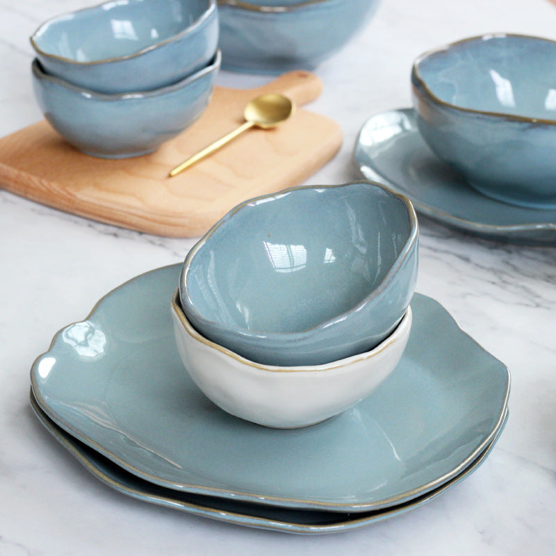 A Creative Personality Ceramic Plate Nordic Tableware Hotel Western Food Plate Steak Pasta Plate Salad Bowl