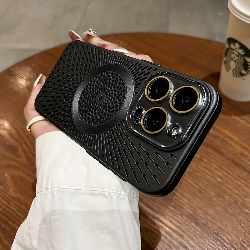 A car magnetic cooling mobile phone case