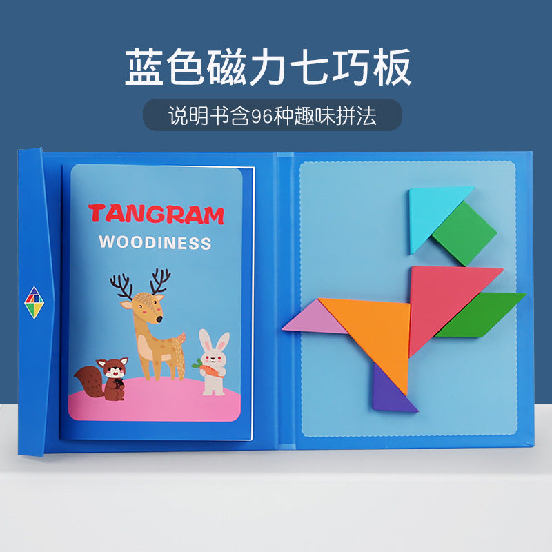 A magnetic tangram teaching aid