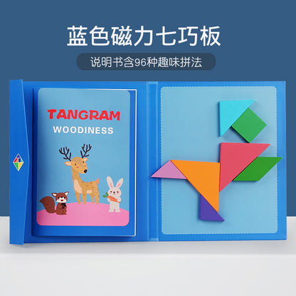 A magnetic tangram teaching aid