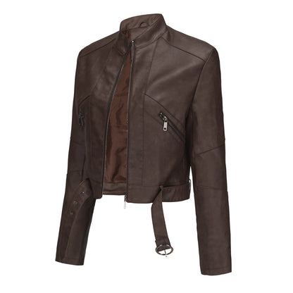 A women's leather jacket