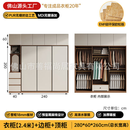 A European pine board wardrobe with melamine finish