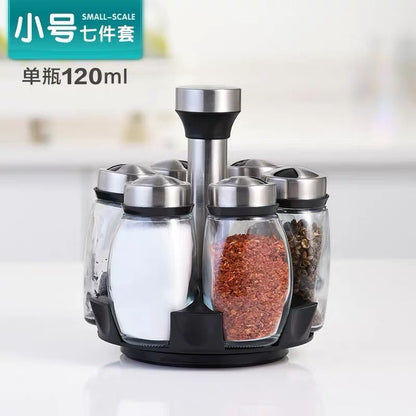 A Creative Rotating Seasoning Bottle Seasoning Box Glass Seasoning Bottle Jar