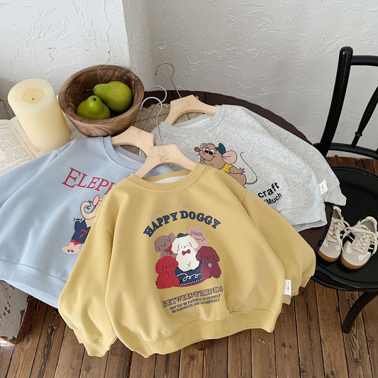 A children's crew neck sweater