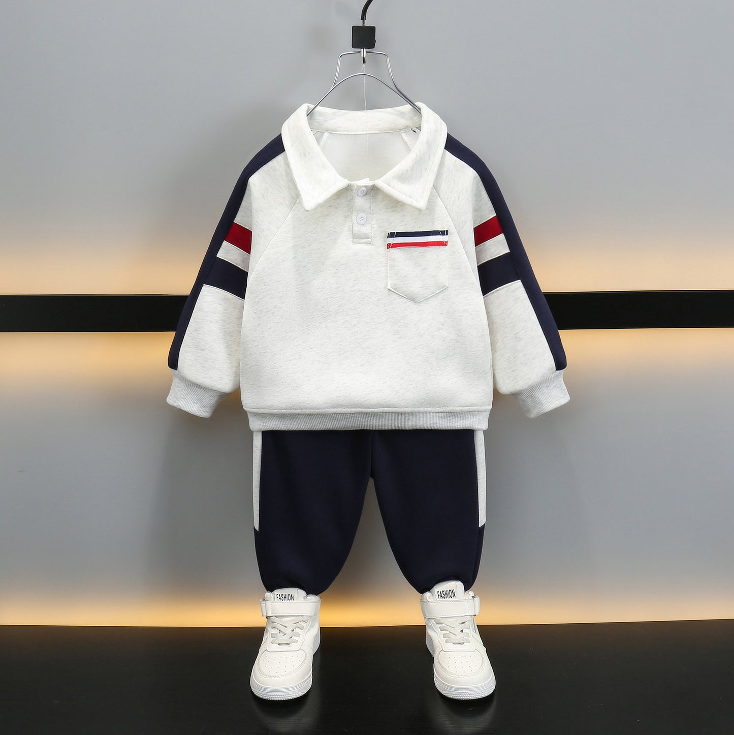 A children's long-sleeved suit