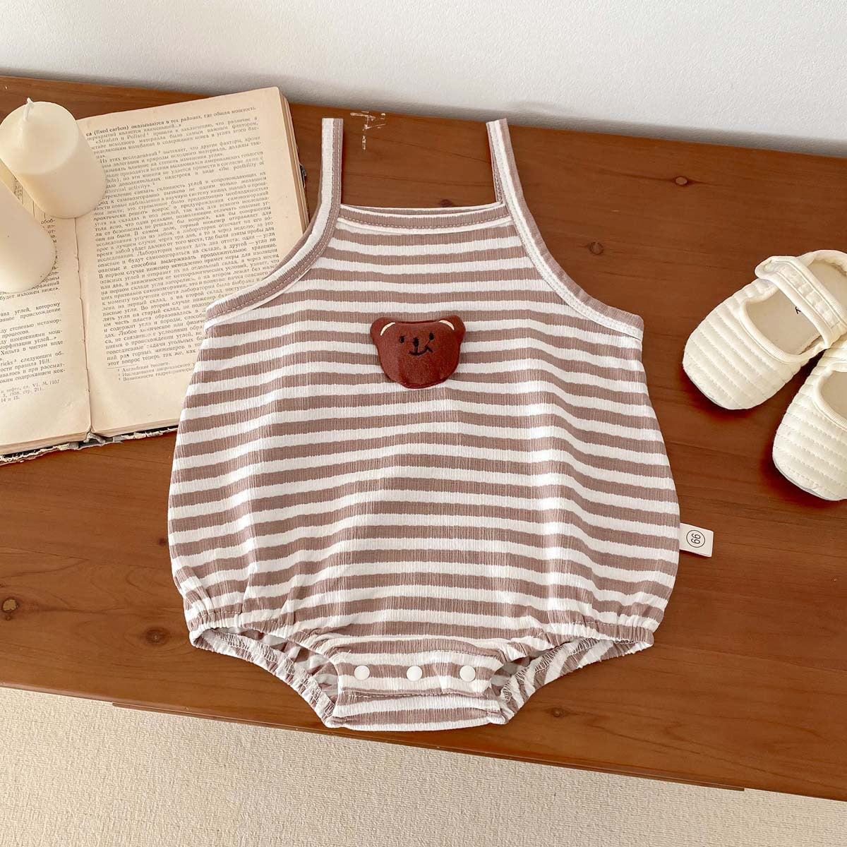 Summer Korean version baby camisole jumpsuit for boys and girls, cartoon sleeveless vest, crawling suit for newborns, thin fitting jumpsuit - Mixbatch