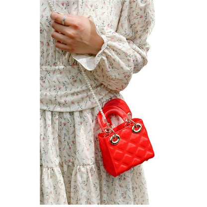 A summer new jelly bag children's bag mini bag diamond Princess Diana bag pvc bag pearl messenger women's bag - Mixbatch