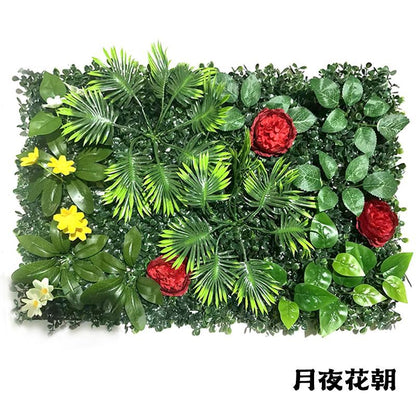A simulated plant wall green plant background wall door head shopping mall interior decoration plant plastic Milan fake flower lawn