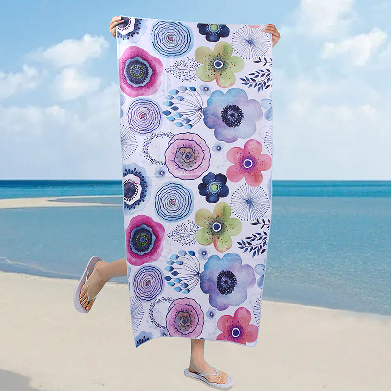 A microfiber double-sided velvet beach towel