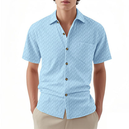 A Men's Solid Color Short Sleeve Shirt