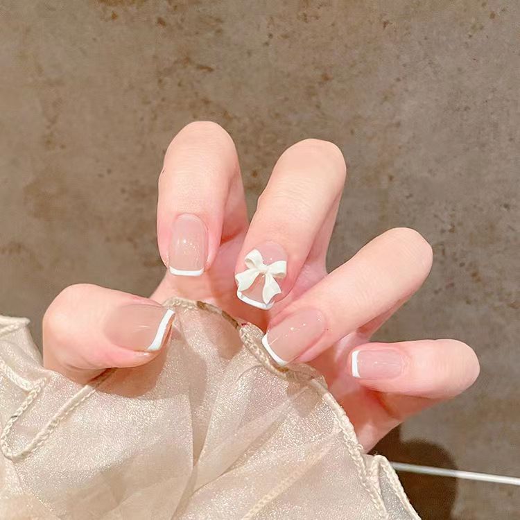 A Yi Yi Dance 30 pieces Handmade white moonlight cat eye manicure pieces Gentle temperament cat eye aurora wearing armor Xiaohongshu explosion - Mixbatch