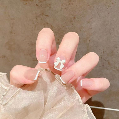 A Yi Yi Dance 30 pieces Handmade white moonlight cat eye manicure pieces Gentle temperament cat eye aurora wearing armor Xiaohongshu explosion - Mixbatch