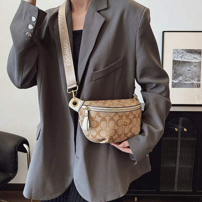 A new women's breast bag, fanny pack, temperament, high-end fashion printed shoulder messenger women's bag - Mixbatch