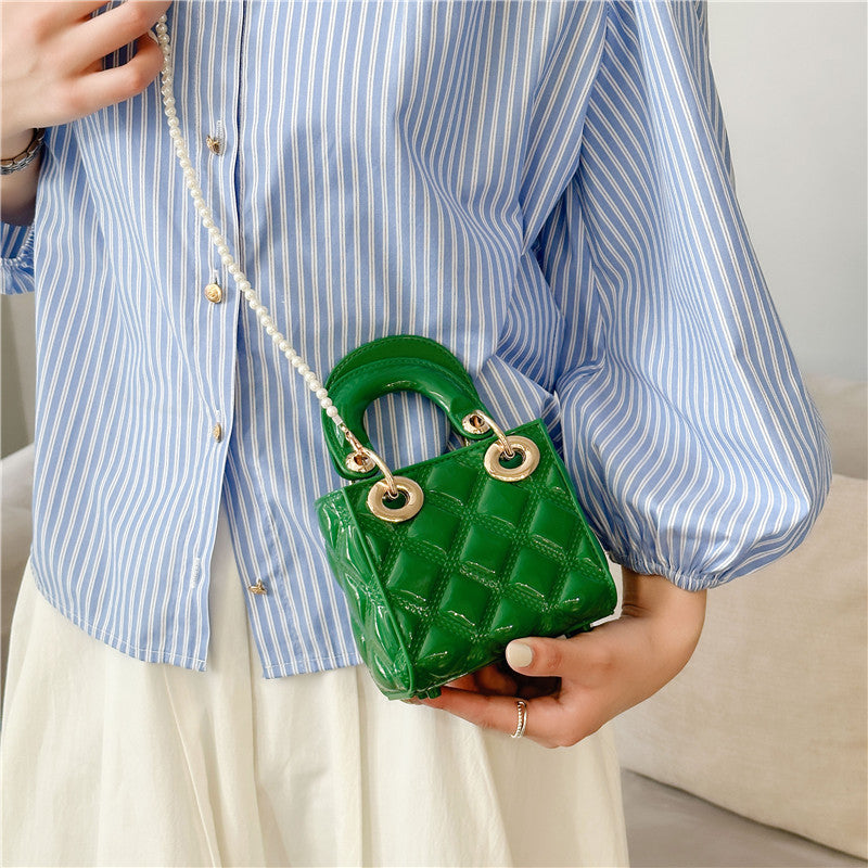 A summer new jelly bag children's bag mini bag diamond Princess Diana bag pvc bag pearl messenger women's bag - Mixbatch