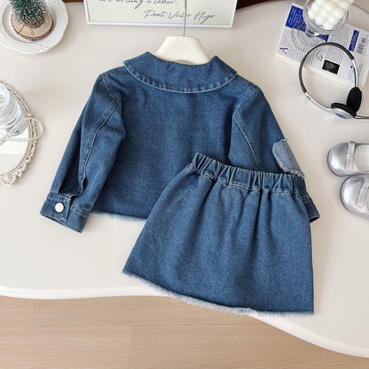 A children's denim suit