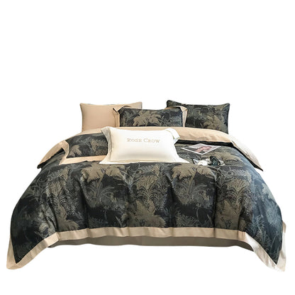American luxury 200-piece long-staple cotton four-piece high-quality cotton cotton sheets quilt cover master bedroom 4 bedding 3.0kg - Mixbatch