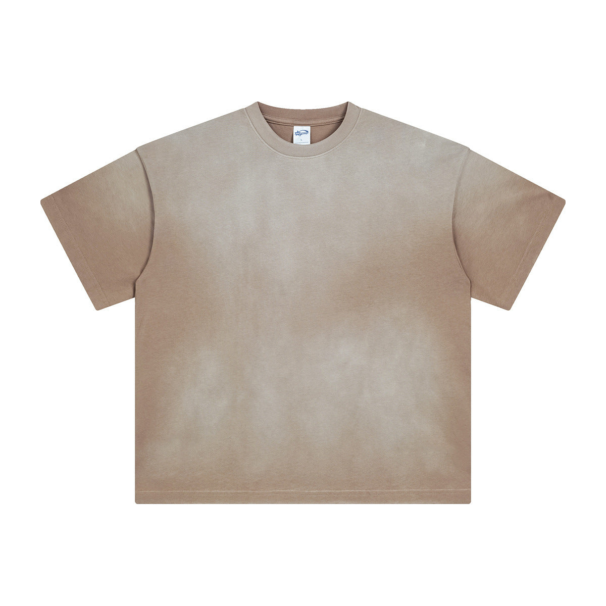 A spray-dyed men's short-sleeved T-shirt