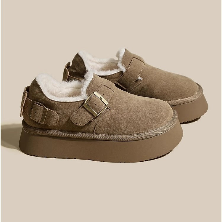 Winter Birkenstock Snowshoes Women's Winter Thickened Frosted Fur Integrated Warm Birkenstock Cotton Shoes 1kg - Mixbatch