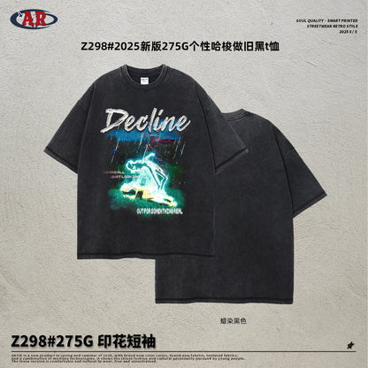A Batik print T-shirt Men's short sleeve