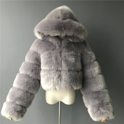 A fur coat imitation fox fur