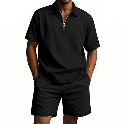 A short-sleeved shorts set