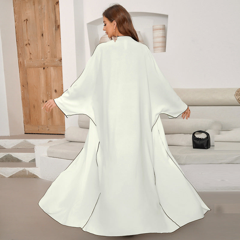 New women's clothing fashionable and elegant solid color cardigan dress robe - Mixbatch