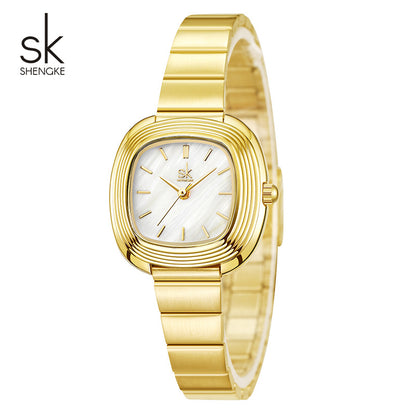A women's watch light luxury niche square watch stainless steel with quartz