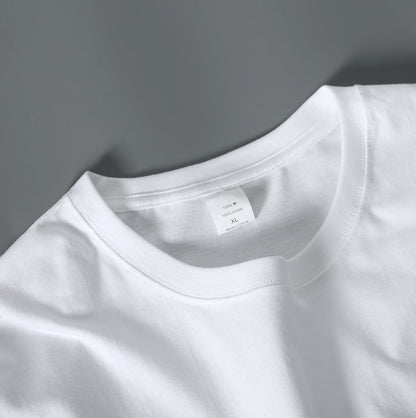 A wholesale polyester white simple youth loose short-sleeved T-shirt thermal transfer sublimation blank printing sleeve T-shirt - Mixbatch