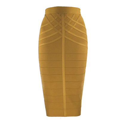A European and American new model with characteristic stripes, sexy mid-skirt temperament, slim fit, high waist, hip wrap