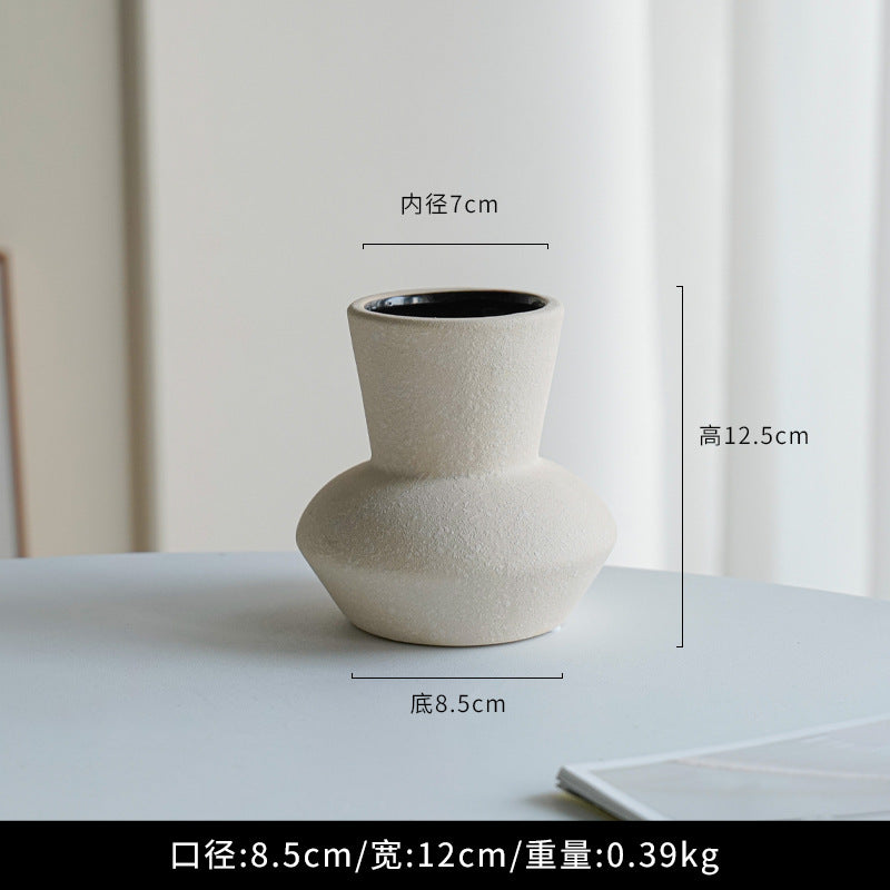 A ins Cream Wind Tulip Ceramic Vase Ornament Living Room Arrangement Dried Flowers Flowers White Porcelain Retro Lighthouse ins Wind