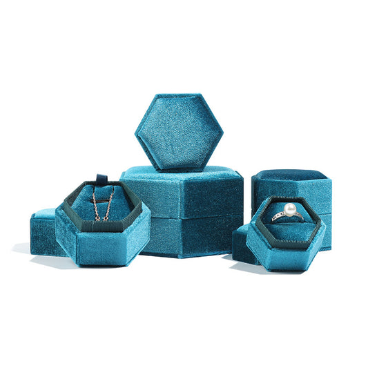 A Velvet hexagonal jewelry box