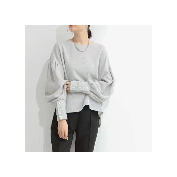 A casual top with long sleeves