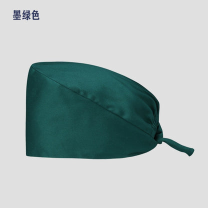 A Cross-border surgical cap Cotton solid color nurse operating room cap Sweat-absorbing and windproof confinement cap Dental dentist cap