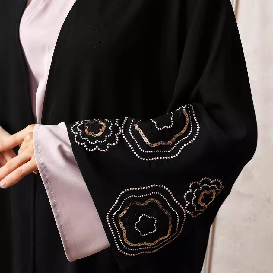 Cross-border women's clothing new Middle East Muslim fashion cardigan Dubai Arab robe bat sleeve elegant dress - Mixbatch