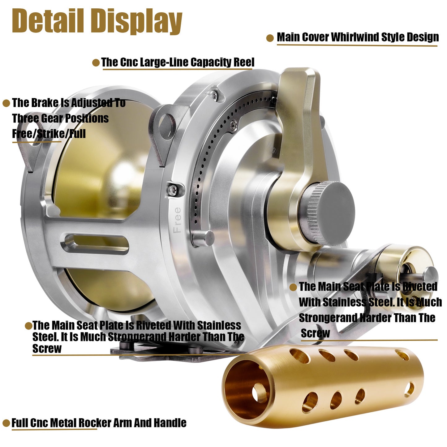 A new all-metal Nanyou trolling iron plate wheel deep sea trolling slow roller sea fishing giant golden gun wheel