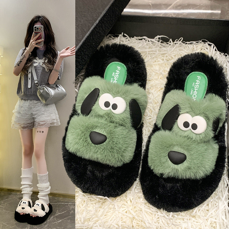 A cartoon plush slipper