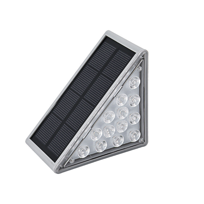A led outdoor solar colored light step light lens bright waterproof anti-theft staircase light step light