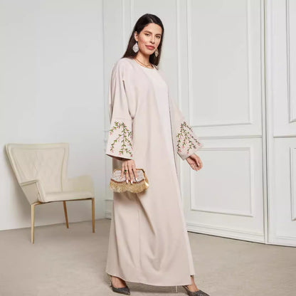 Muslim Embroidered Middle Eastern Clothing Fashion Elegant Cardigan Embroidered Dress Robe - Mixbatch